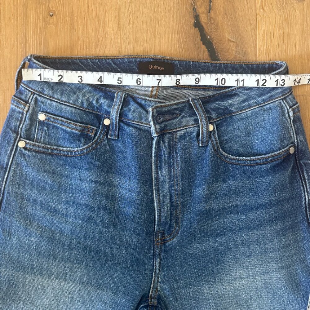 Quince Women's Straight Leg Blue Jeans - Picture 13 of 16